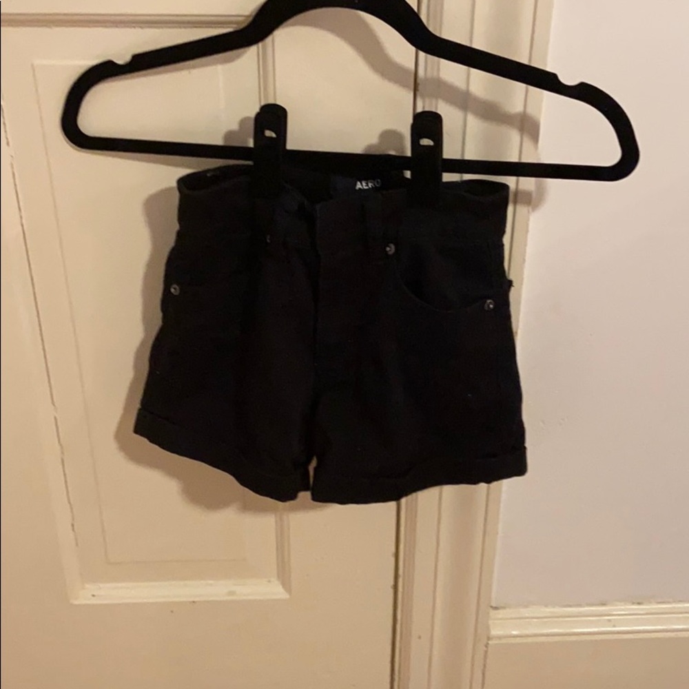 Black jean shorts